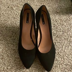 H&M Black Suede 3 Inch Wedges